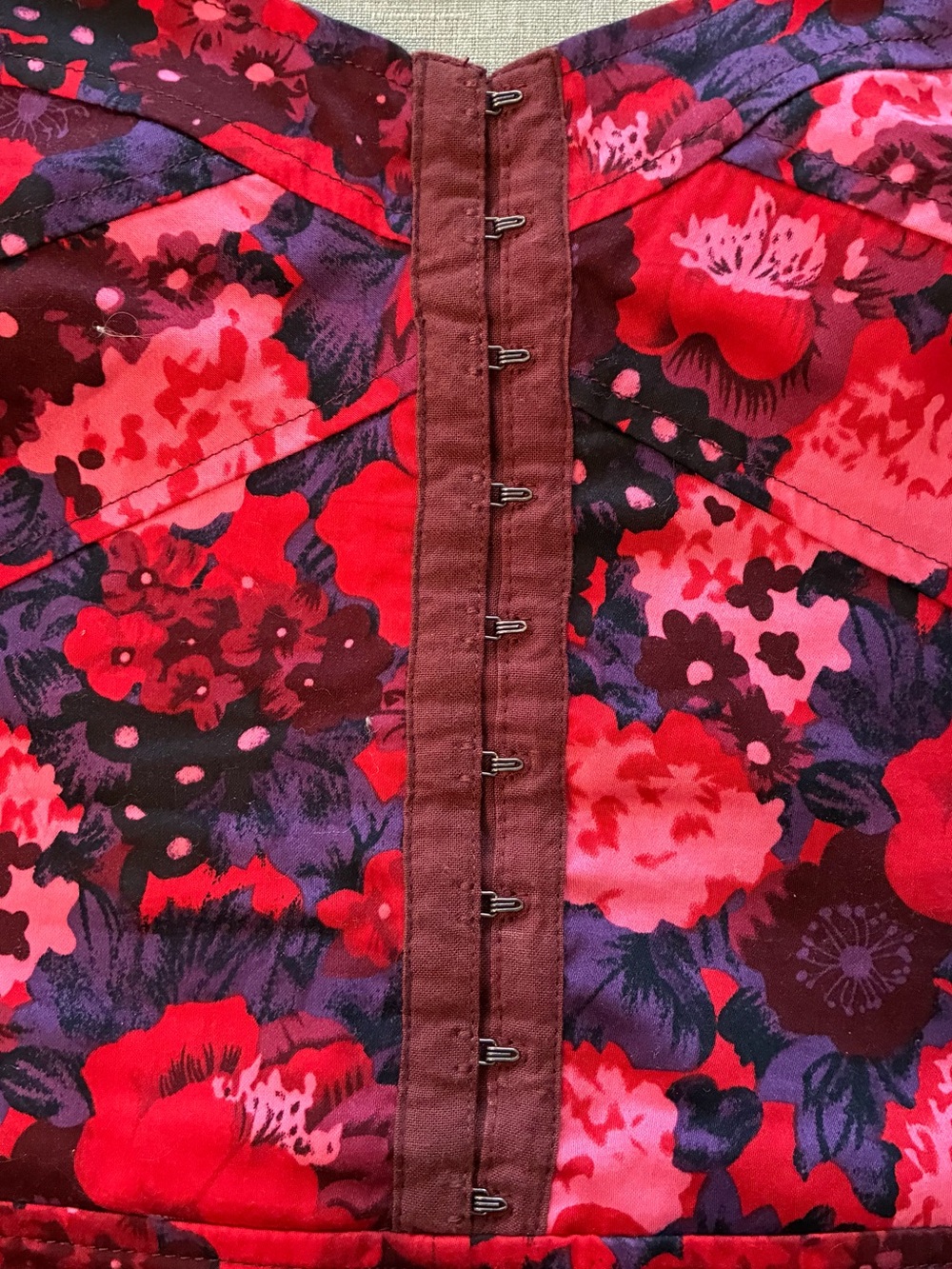 Free People Floral Hook-and-Eye Peplum Top in Red and Pink - Picture 14 of 16